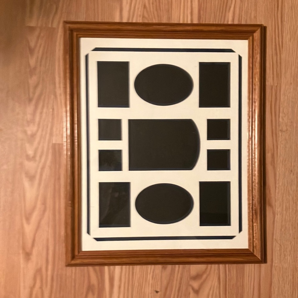 Wood frame with collage double Matt